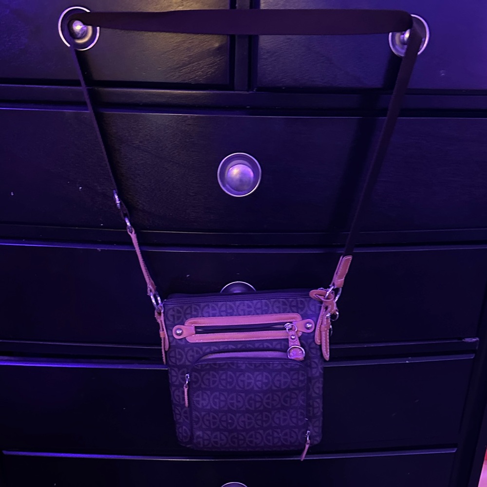 Giani Bernini Black and Brown Crossbody Bag
